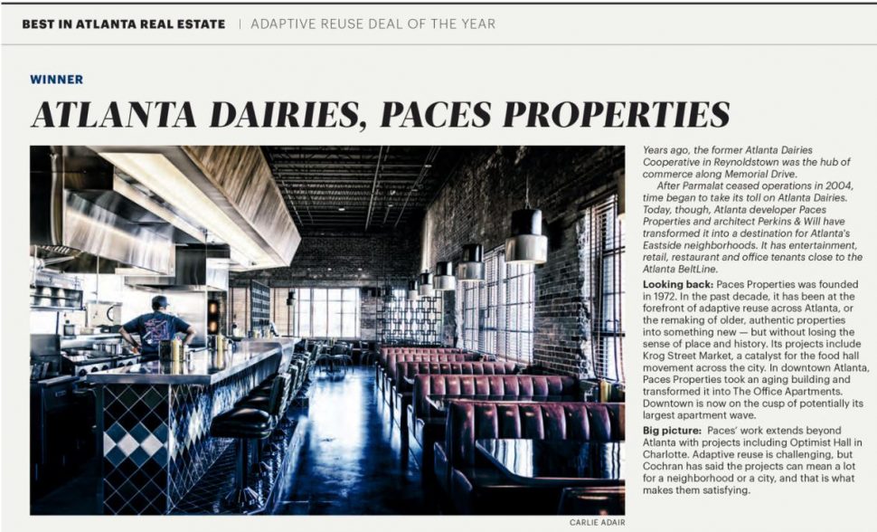 Paces Properties Wins Big at Atlanta Business Chronicle’s Best in Real